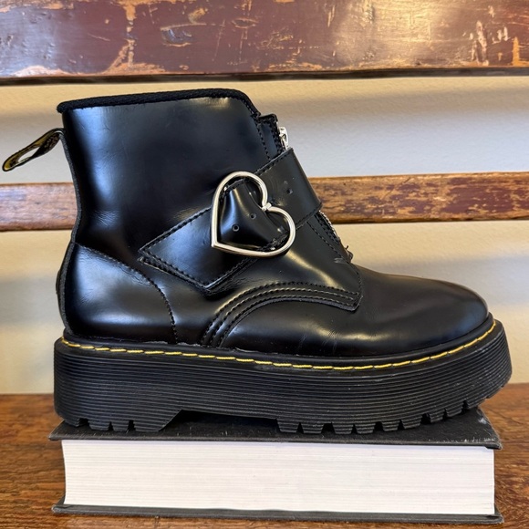 Dr. Martens Lazy Oaf Heart Buckle Platform Boots - Picture 4 of 15